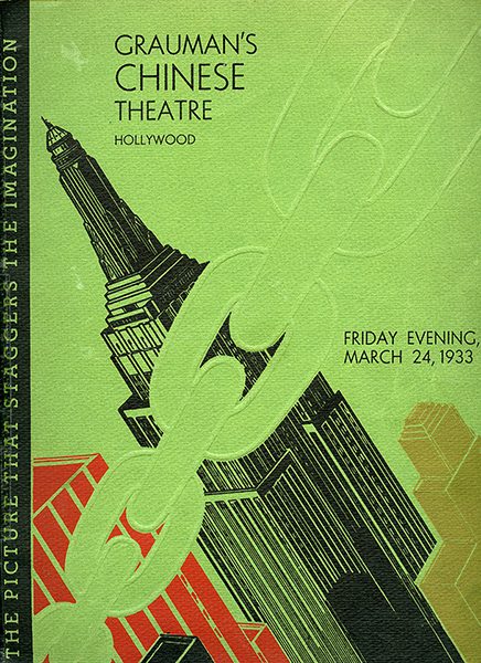 Fay Wray's program from the Hollywood premiere of King Kong