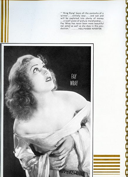 Fay Wray's program from the Hollywood premiere of King Kong,