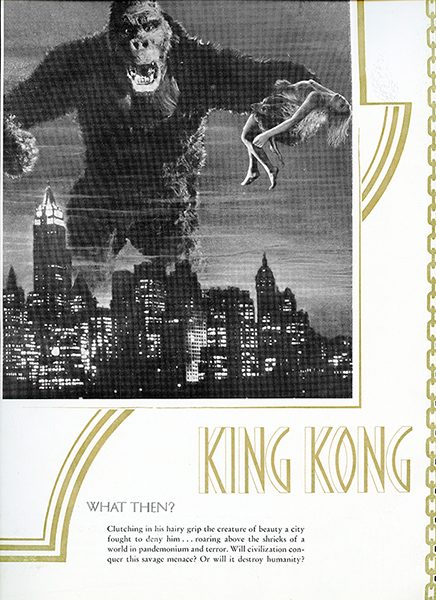 Fay Wray's program from the Hollywood premiere of King Kong